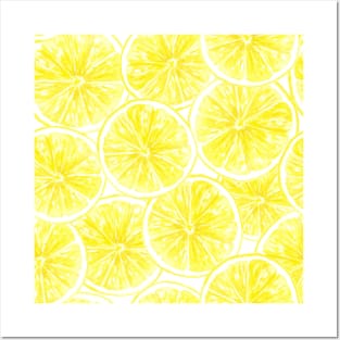 Lemon slices pattern watercolor Posters and Art